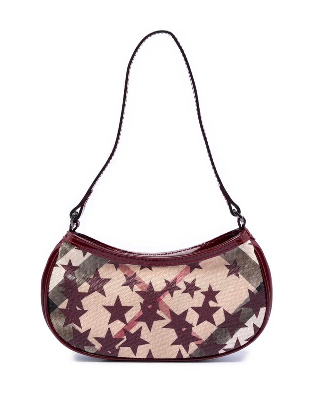 Star-Print Burgundy Mini Bag